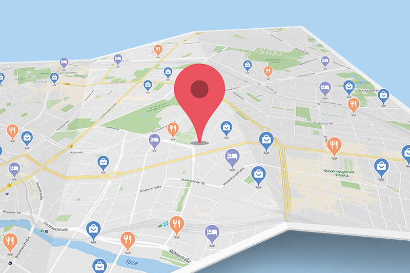 Roter Punkt auf Google Maps für Street View